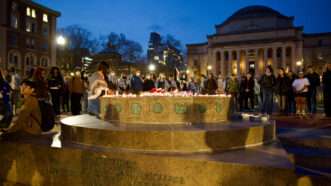 Students hold a vigil for Palestinians on the Columbia University campus in New York City. 14 April 2025. | Matthew Petti